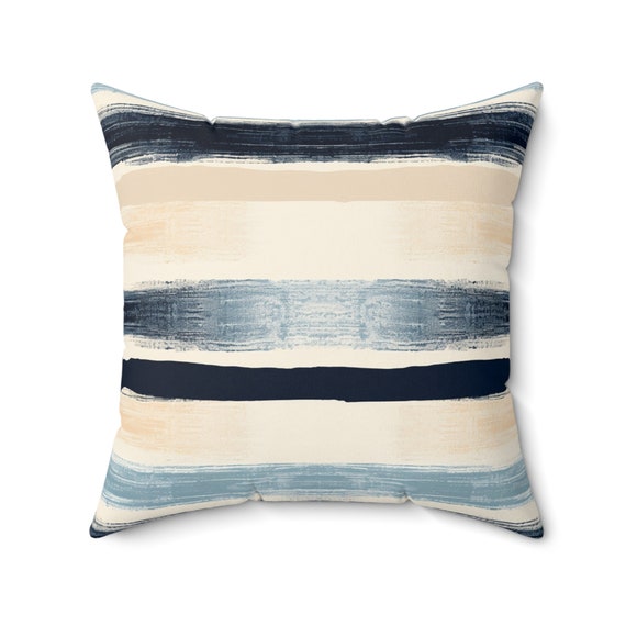 Beige and navy throw pillows hotsell