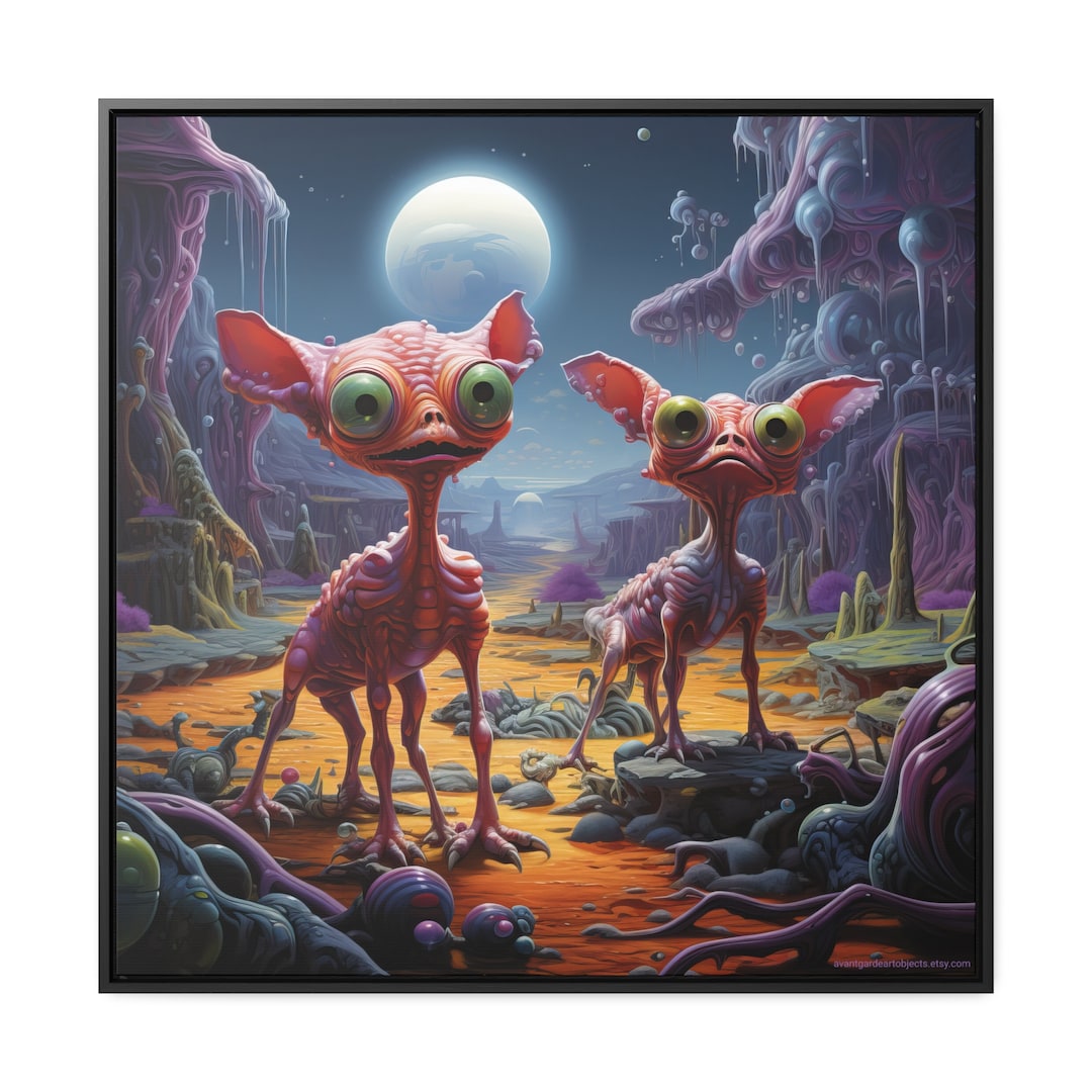 Popsurreal Art. Todd Schorr and Mark Ryden Inspired. Framed and Printed on Canvas. 6 Sizes