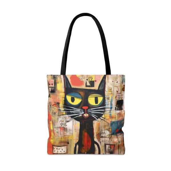 Basquiat's Cat Tote Bag. Original design of what Basquiat's cat's portrait would be. Many sizes available, please read the ITEM DETAILS.