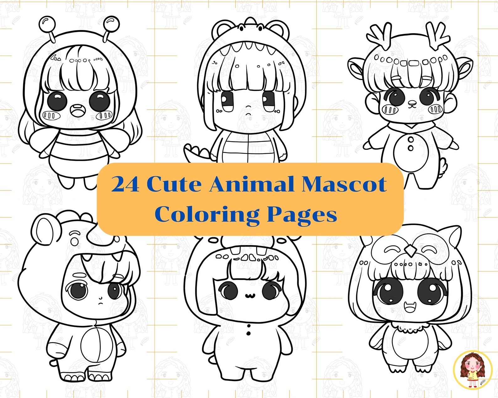 Cute Animal Costume Coloring Pages Printable Kids' Activity Sheets