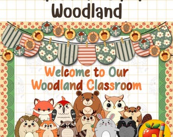 Woodland Bulletin Board Kit | Printable Classroom Decor | Forest Animal Theme | Back to School Board