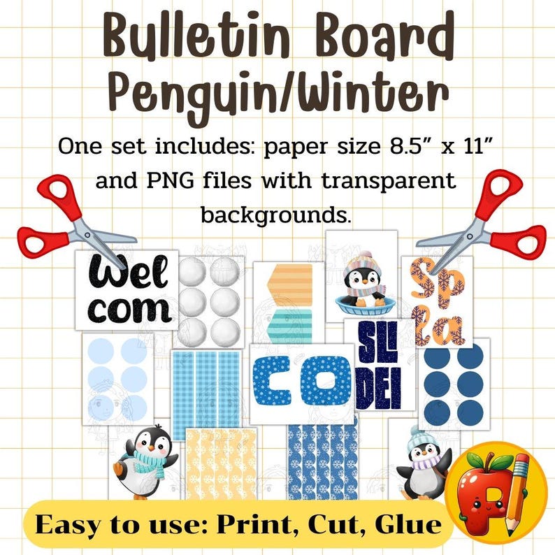 Penguin Winter Bulletin Board Kit: Winter Classroom Decor (digital ...
