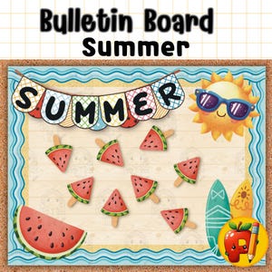 Summer Classroom Bulletin Board Kit: Printable Decor (PDF)