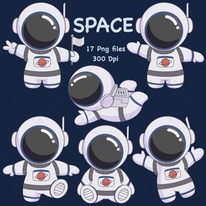 Space Clipart, Astronaut Clipart, Outer Space Clipart, Rocket, Planets Clipart, png, Commercial, Gift newborn, boy