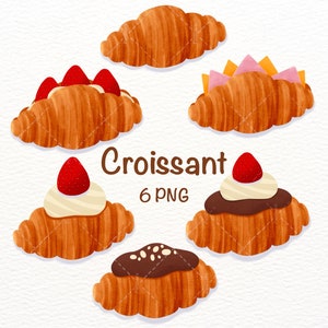 Croissant ClipArt, Croissant PNG, Croissant illustration, Breakfast PNG, Food ClipArt, Dessert PNG, Cornetto, Bakery, Brunch, croissant day