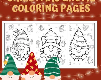Christmas Gnomes Coloring pages, Mariola Budek Coloring Pages, Printable Adult Kids Cute Coloring Pages, Winter Illustration, Xmas coloring