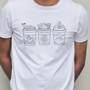 Christmas Mugs Clipart, Xmas Doodle ,winter, Line Clipart, Black and ...