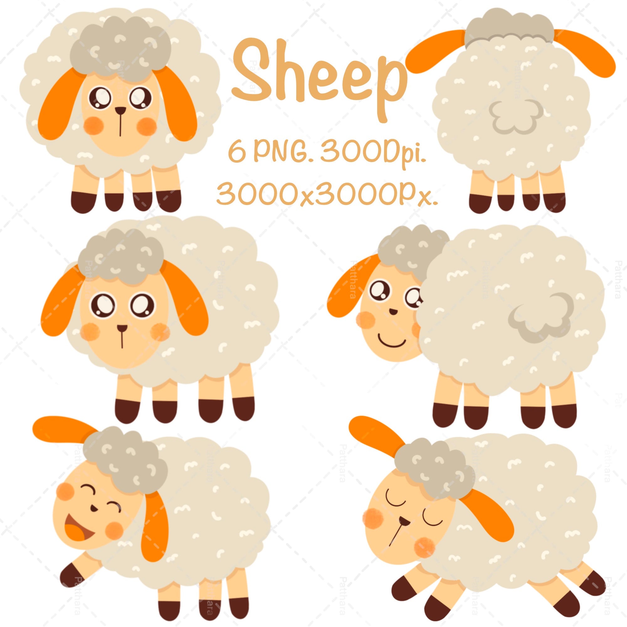 Sheep Clipart Cute Sheep PNG Baby Sheep Clipart Sheep Art - Etsy