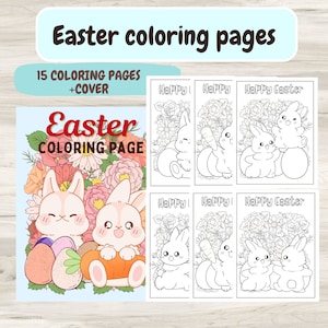 Easter Coloring Pages, Printable Easter Coloring, Easter Coloring Sheets, Bunny Coloring Pages, Coloring Pages For kids And Adults, spring