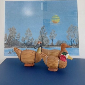Minimalist Handmade Wooden Duck Statue, set of 3, Decorative Duck Gifts for Duck Lovers Duck Collection, Hunting Gifts, Cottage Core