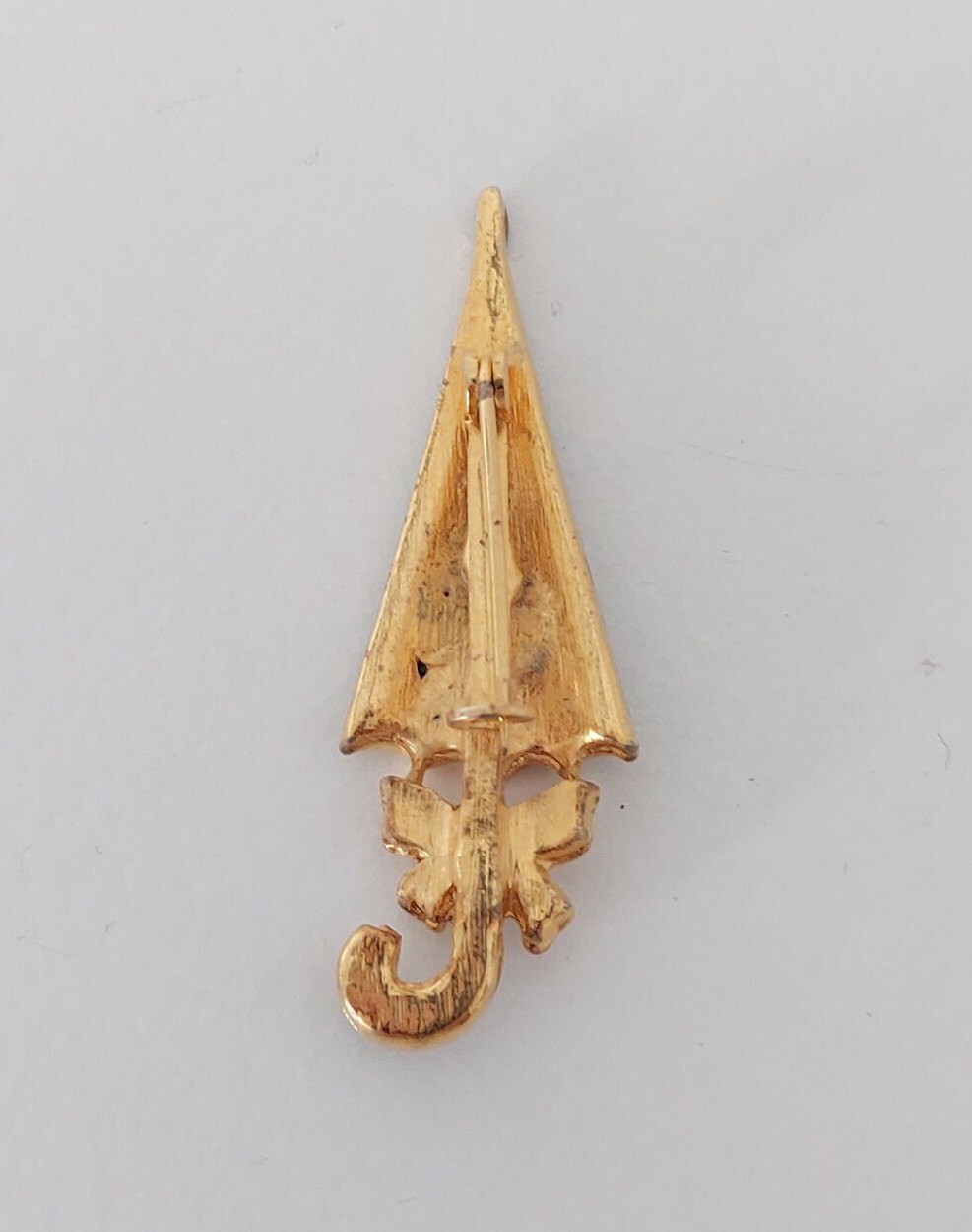 Ancienne Broche Parapluie En Vermeil - Filigrane Et émail - Etat Correct