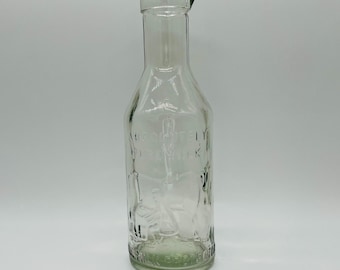 Vintage "Absolute Pure Milk" Glass Bottle | The Milk Protector | Embossed Farmer Design | Dairy Collectible Advertising