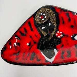 Franco Rufinelli Vintage Italian Wall Plate - Mid-Century Enamel Ceramic Art from Assisi