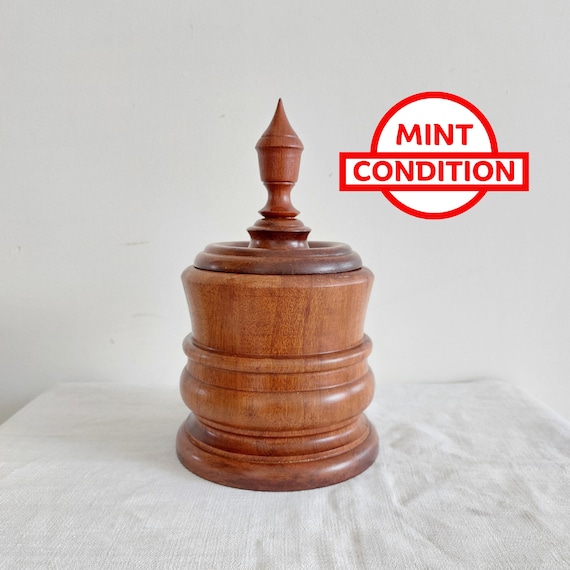 dutch tobacco jar Delft (Lot 161 Vintage Wooden Tobacco Jar, Dutch