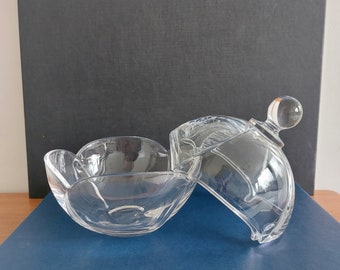 Vintage Nachtmann Kristallburk med lock, dekorativ godisskål