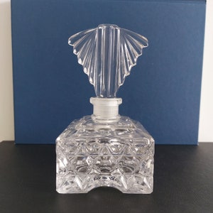 Bottiglia di profumo in vetro cristallo vintage per tavolo da trucco, stile Art Deco, decanter di profumo di cristallo molto pesante, stile Boho, regalo di compleanno unico