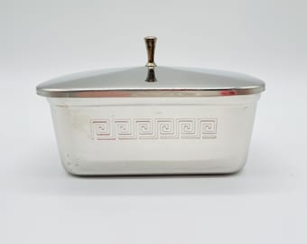 Mantequera vintage de acero inoxidable, diseño holandés de los años 70 de Koninglijke Begeer