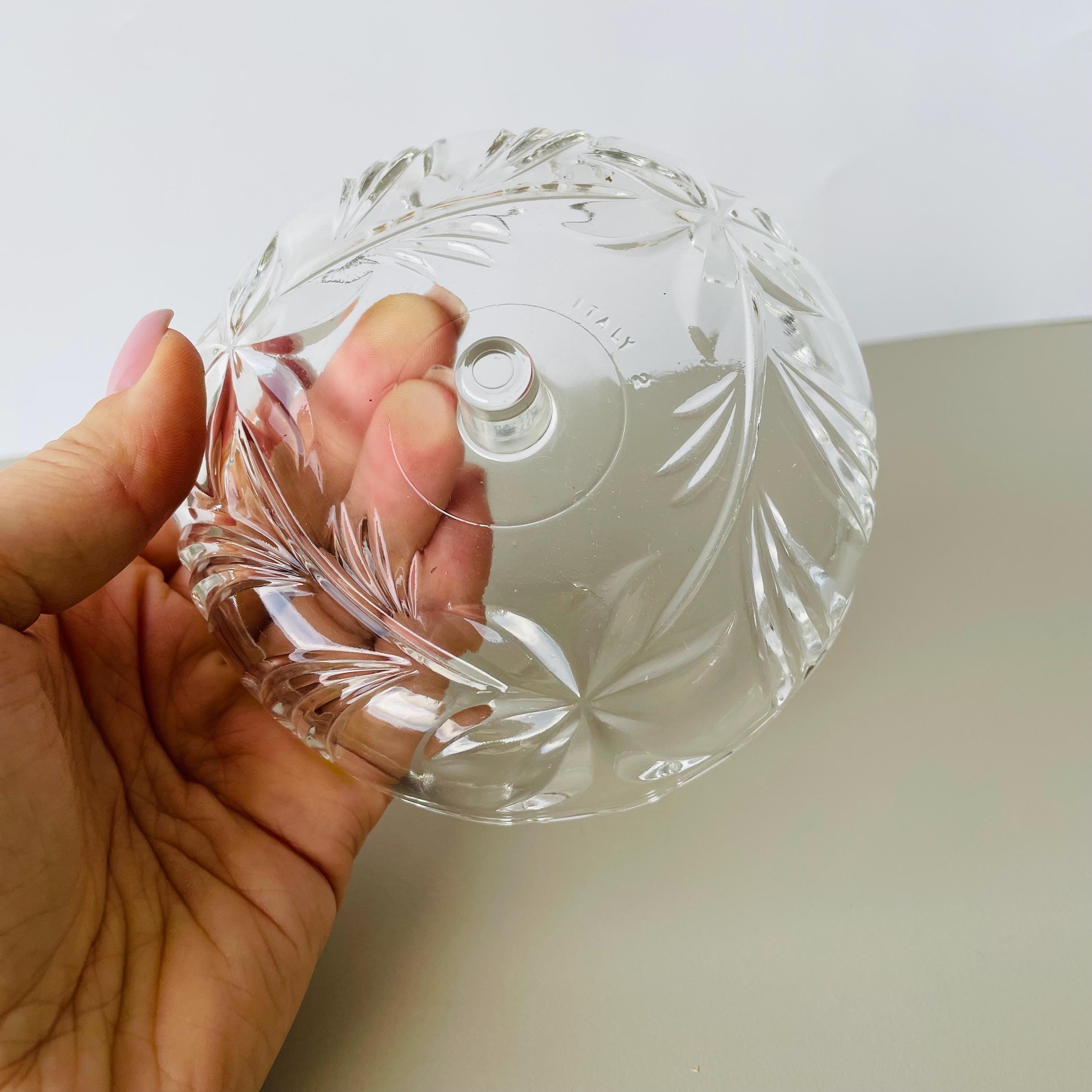 ヴィンテージ イタリア製 ガラス キャンディディッシュ 蓋付き