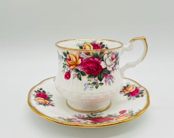 Vintage Queen’s Rosina Bone China Teacup Set | Floral Cup & Saucer | Fine Porcelain England