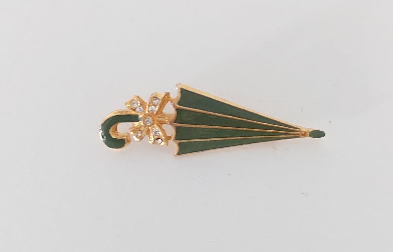 broche ancienne métal parapluie 3,87gr 7x1,5 cm tbé fermoir ok