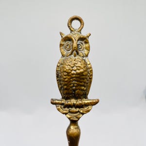 Vintage Brass Shoehorn | Owl Handle, 38.5 cm | Hall Stand Decor