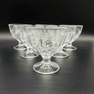 Vintage Luminarc Maldives Ice Cream Cups | Set of 6 French Glass Dessert Cups | Made in France | Perfect Condition Collection