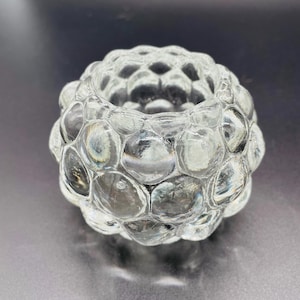Vintage Orrefors Style Candleholders, set of 2 / Retro Glass Tealight Holder