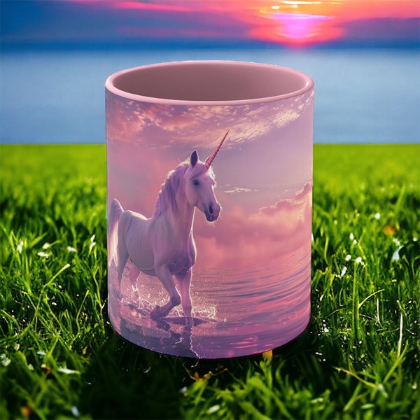 Unicorn Coffee Mug, animated mug, gift for her, birthday gift, unicorn, gift for children, gift for kid, gift for girls, fantasy, majestic