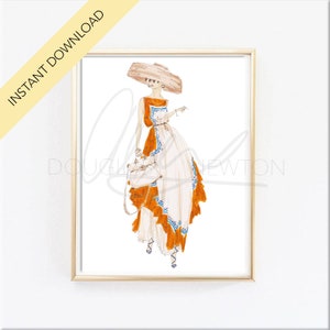 DIGITAL DOWNLOAD &quot;Paris Summer Dress&quot; Paris Summer Fashion Illustration