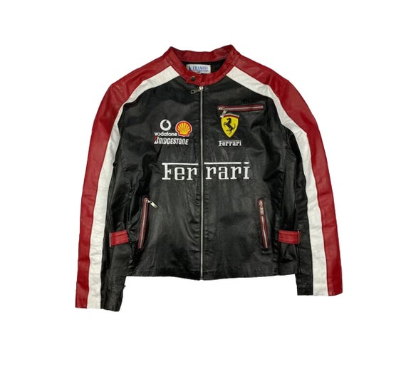 Ferrari Jacket Leather Jacket Men Cowhide Leather Formula F1 Real Leather  90s Vintage Biker Jacket Women Newyear Gift Unisex Jacket 