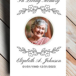Memorial Program for Funeral Service, Memorial Service, Celebration of Life, Church Service. Digital Download, Editable Template in Canva