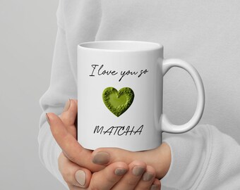 I Love You This Matcha Mug Hearts Love Tea Gift Coffee Tea Mug 