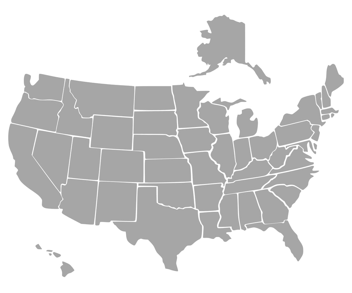 USA Map Editable by State - Etsy