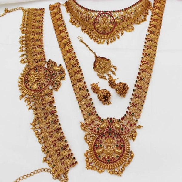 South Indian Jewelry, South Indian Jewelry, Traditional Wedding Jewelry, Bridal Jewelry Set, Indian Jewelry, Wedding Set, Temple Jewelry