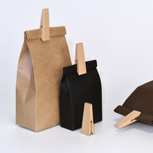 Set di 4 fermagli per sacchetti, fermagli per sacchetti di caffè, fermagli per sacchetti di tè, fermagli per sacchetti di legno fatti a mano, fermagli per sacchetti di carta, regalo per gli amanti del caffè, amanti del tè