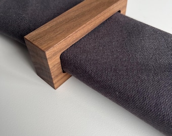 Conjunto de porta-guardanapos retangulares de carvalho, porta-guardanapos de madeira de nogueira, lembrancinha de casamento, decoração de mesa em madeira