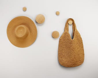 Cabideiro moderno, ganchos para casacos, ganchos para bolsas, ganchos de carvalho, ganchos decorativos de parede, gancho redondo, ganchos decorativos, decoração de parede, decoração de parede para escritório, presente