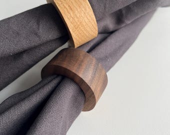 Conjunto de anéis de guardanapo redondos em madeira de carvalho, lembrancinha de casamento, decoração de mesa para festas.