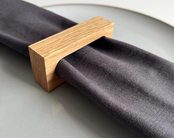 Conjunto de porta-guardanapos retangulares de carvalho, porta-guardanapos de madeira de nogueira, lembrancinha de casamento, decoração de mesa em madeira