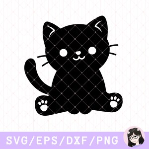Schwarze Katze Silhouette SVG, Katzenliebhaber Schnittdatei (Digitaler Download)