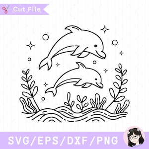 Dolfijn SVG, schattige dolfijn, zee dier SVG gesneden bestanden voor dolfijnliefhebbers en oceaan dierenvriend