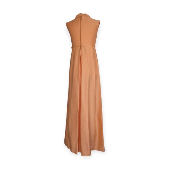 1960s Peach Formal Sleeveless Column Dress ~ time… - image 5