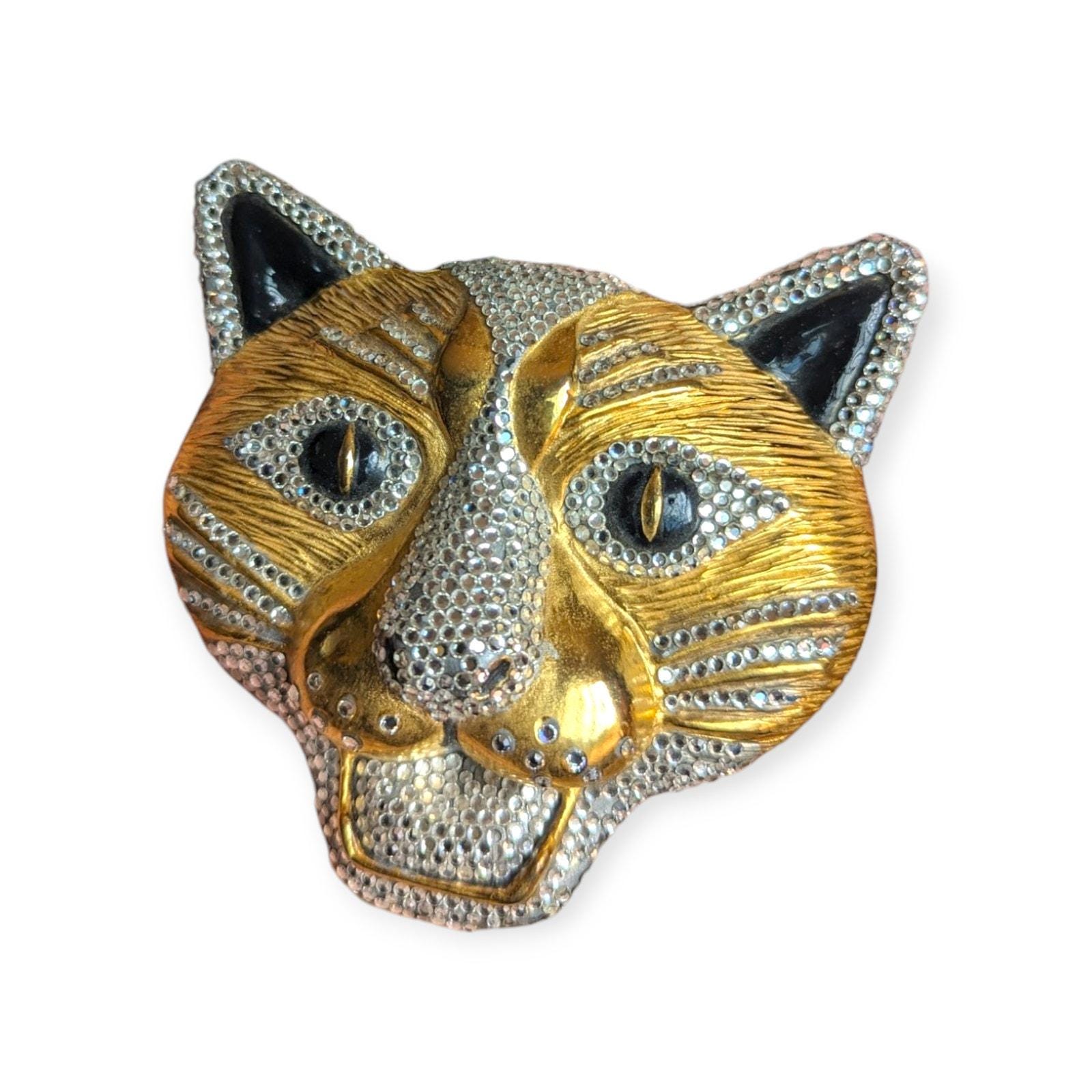 Vintage Kathrine Baumann Gold Panther Belt Buckle 1993  display picture 1