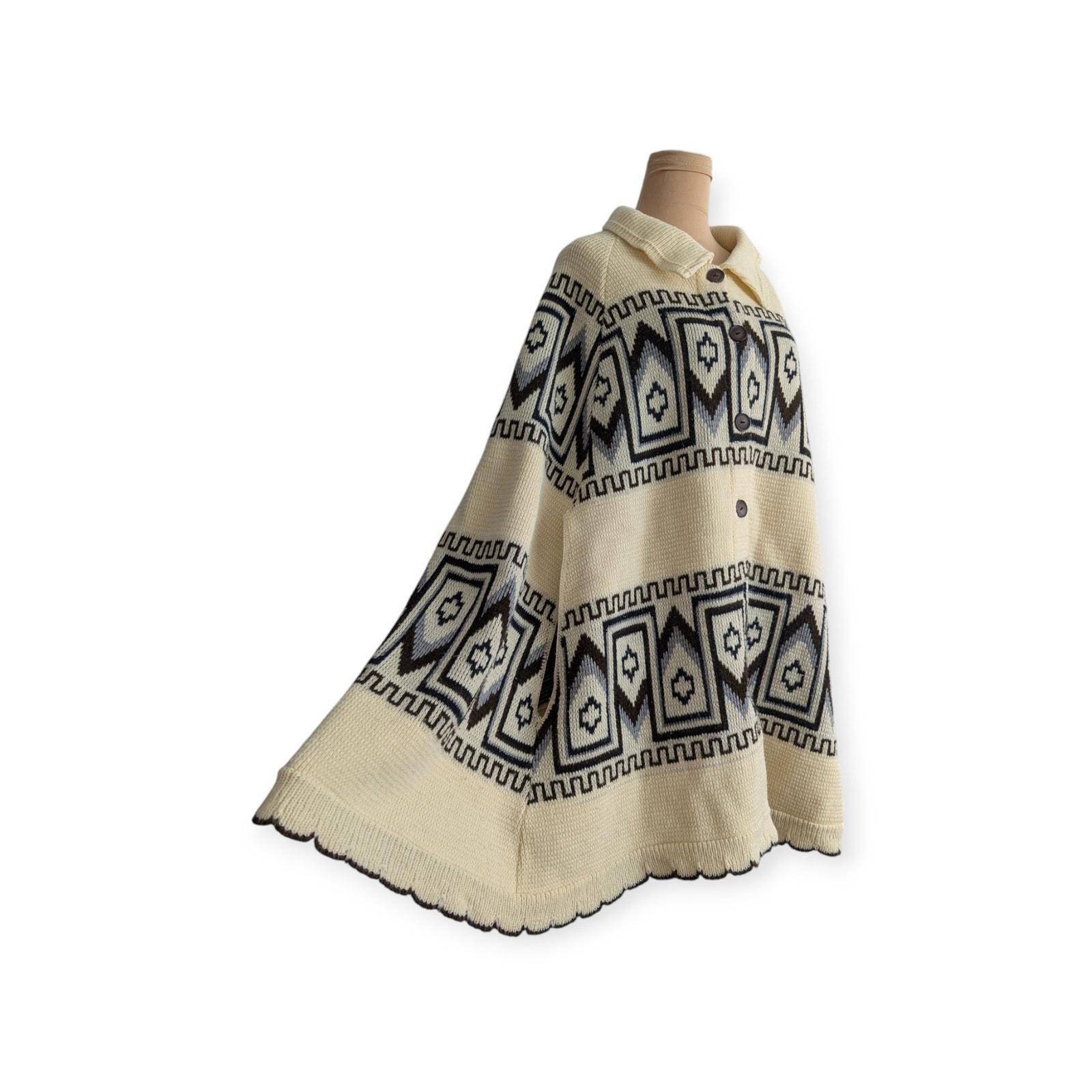 70Sヴィンテージ ニットポンチョ ケープ STURBRIDGE Sturbridge poncho - Etsy 日本