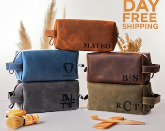 Personalized Unique Fathers Day Toiletry Bag Gifts, Best Fathers Day Gifts For Him, Handmade Mens Toiletry Bag,Gift For Dad Husband Grandpa
