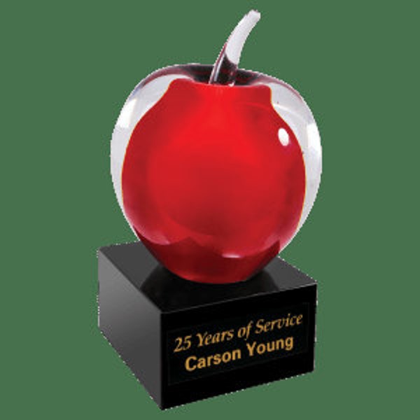 Truly elegant, unique and personalized glass or crystal Apple gifts for the special teachers in your life!