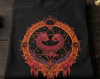 ウロボロス ドラゴン グラフィック Tシャツ | ウィッチコア オカルト Tシャツ