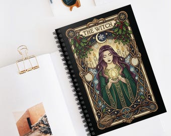 The Witch Tarot Spiral Notebook Witchcore Gift Gothic Witch Journal for Writing, Spells, or Notes