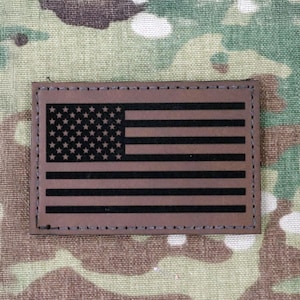 Leather American Flag Velcro Patch