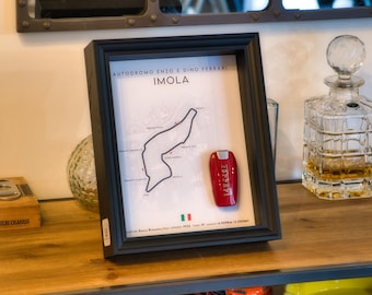 Imola Circuit Frame with Ferrari Key, Lamborghini – Collect the Legendary Circuits – Limited Edition.